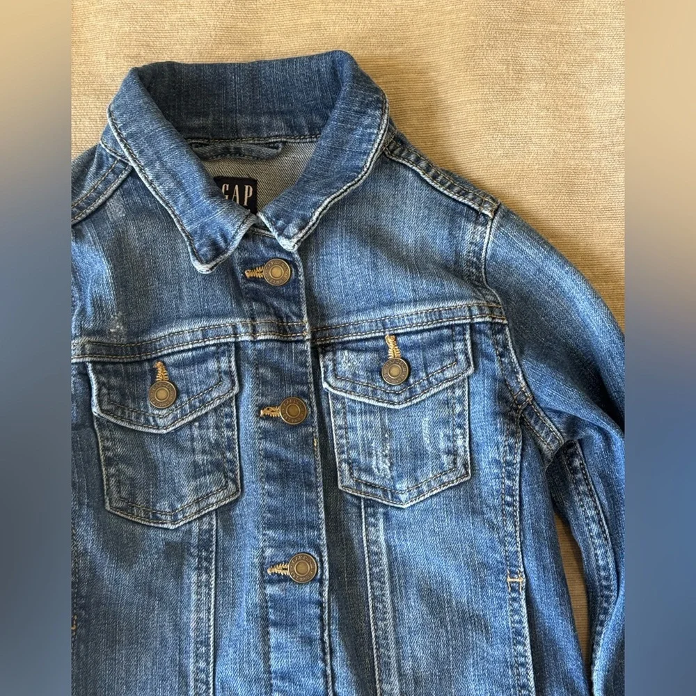 GAP Kids Denim Jean Jacket Size S Classic Blue Stretch Jean Jacket
